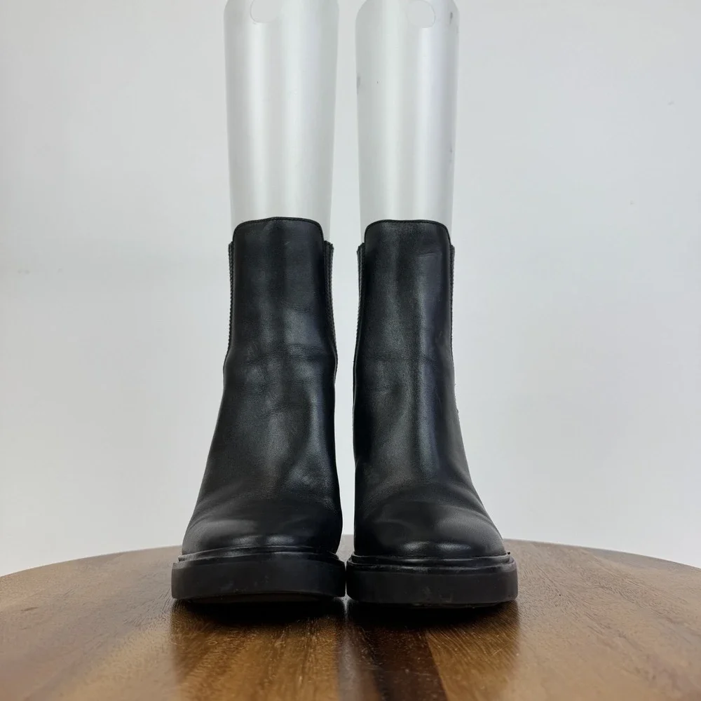 Womens Tory Burch T Chelsea Black Casual High Heeled Ankle Booties Size 6‎ M GUC